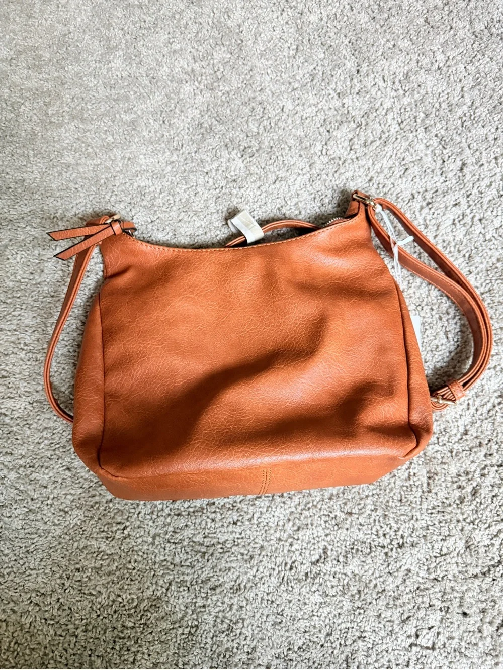 Alyssa Orange Leather Crossbody Bag - Casual Everyday Shoulder Purse